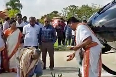 WATCH: Telangana Businessman Takes His New Helicopter to Temple For 'Vahan Puja'