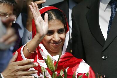 Geeta given rousing welcome in Indore