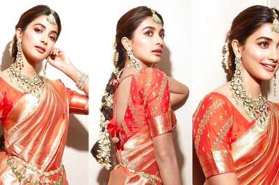 Pooja Hegde Completely Nails the South Indian Aesthetic While Radiating Beauty in a Lovely Kanjivaram Saree