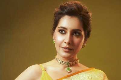 Actress Raashii Khanna Exudes Elegance In Golden Saree