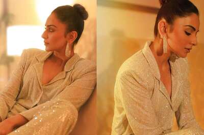 Rakul Preet Singh Oozes Glam in a Stunning Sequin Sheen Pantsuit; See Photos