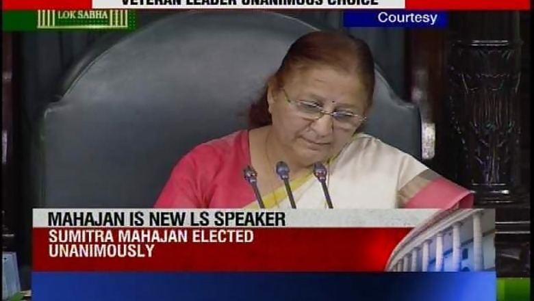 Sumitra Mahajan elected Lok Sabha Speaker, second woman to occupy the post
