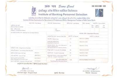 IBPS banking exams: CWE Score Card