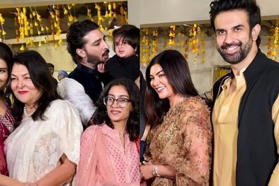 Pics: Sushmita Sen with Rohman Shawl, Charu Asopa with Rajeev Sen, Exes Reunite At Family Wedding