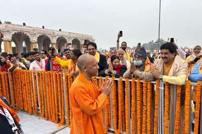 UP CM Adityanath Inspects Arrangements for Devotees at Ayodhya Ram Temple