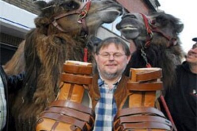 Camel that wears desert boots!