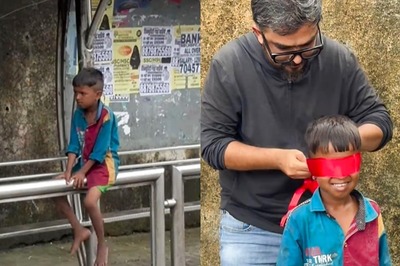 Homeless Child Pretends To Ride Bicycle On Railing, Man's Act Surprises Him | Watch Video