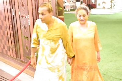 Anil Ambani, Covered in Haldi, Poses With Wife Tina As They Exit Antilia After Anant-Radhika's Function