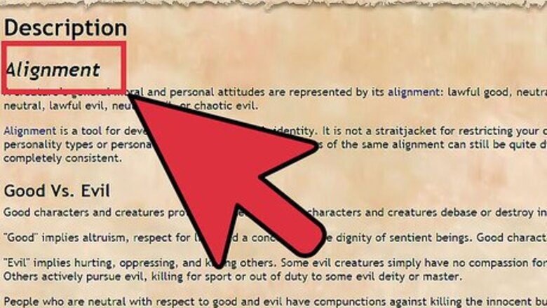 How to Choose and Correctly Role Play Your Alignment in Dungeons and Dragons V3.5