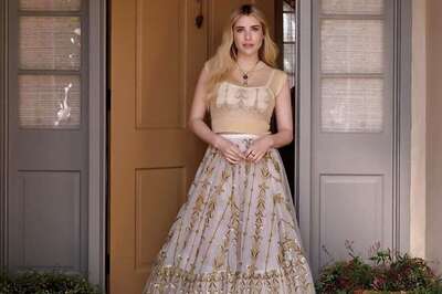 Emma Roberts' Lehenga-Inspired Bandeau And Skirt Is Straight Out Of A Fairy Tale