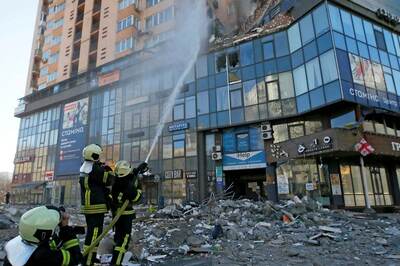 WATCH | Russian Missile Pierces Hole in Ukraine's Apartment, 5 Floors Blast Into Side, Rubble Strewn Across Street