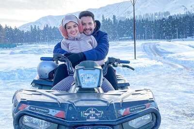 Aditya Narayan, Shweta Agarwal Enjoy Romantic Snow Bike Ride on Honeymoon
