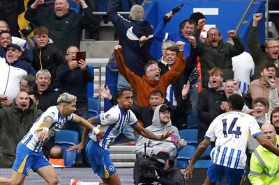Joao Pedro's Stoppage Time Winner Gives Brighton 2-1 Win Over Manchester United