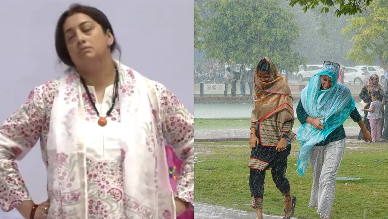 Rain Turns Delhi Weather Pleasant on Yoga Day as Irani, Nadda Perform 'Asanas', Mandaviya Cycles to Venue