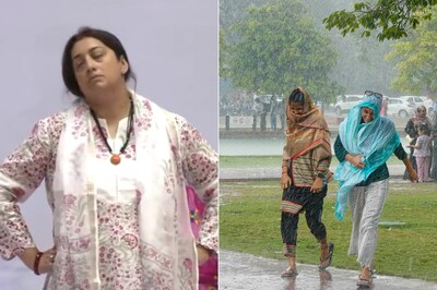 Rain Turns Delhi Weather Pleasant on Yoga Day as Irani, Nadda Perform 'Asanas', Mandaviya Cycles to Venue