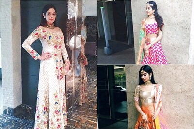 Sridevi, Daughters Jhanvi And Khushi Kapoor Slay In Manish Malhotra Ensembles