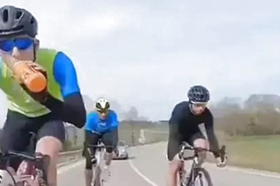 Watch: Cyclists Tumble One After Another Following Team Member's Mistake