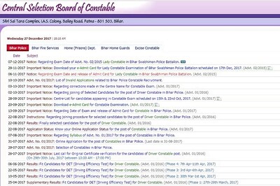 CSBC Bihar Police Constable Exam 2017 Results Expected Today at csbc.bih.nic.in; 50K Candidates to be Shortlisted for 9,900 Vacancies