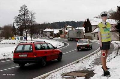 Czech towns deploy cardboard police in miniskirts