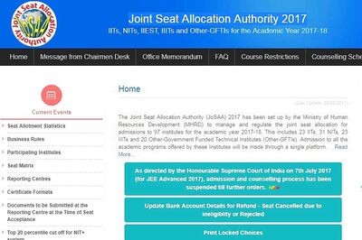 JoSAA 2017: 3rd Seat Allotment Results Today on josaa.nic.in
