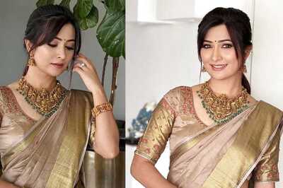 Radhika Pandit's Pastel Brown Saree Is Perfect Wedding Wear