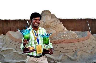 Indian sand artist Sudarsan wins gold in Spain