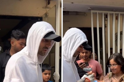 Kartik Aaryan Greets Crowd As He Steps Out Of Gym, Signs T-shirt For Young Fan