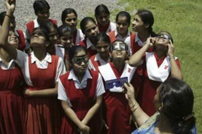 Sun blocked: India rises early for solar eclipse