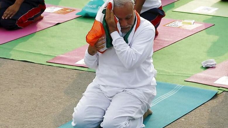 PM Modi Participates in Yoga With Top Cops in Hyderabad