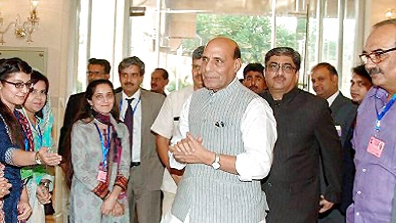 Rajnath, his Pak Counterpart Barely Shake Hands at SAARC Meet