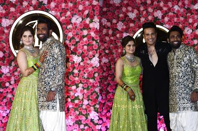 Arti Singh Holds Fiance Dipak Chauhan Close, Krushna Abhishek Poses With Happy Couple; Sangeet Photos Go Viral