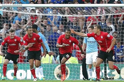Cardiff stun Manchester City 3-2, Tottenham beat Swansea 1-0