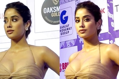 Sexy! Janhvi Kapoor Flaunts Her Cleavage In Deep Open Neck Beige Gown, Hot Video Goes Viral