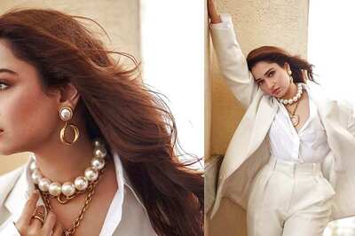 Fashion Icon Tamannaah Bhatia Takes Breath Away in Beige Pantsuit