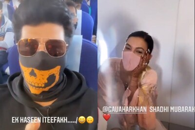 Gauahar Khan Bumps into Ex Kushal Tandon on a Flight and the Two Can't Stop Laughing