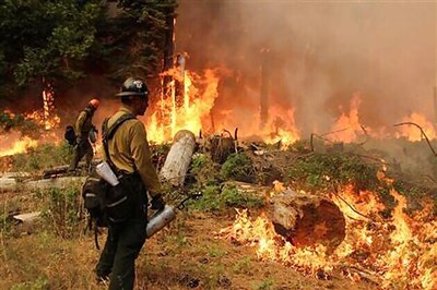 Firefighters trying to curb massive wildfire in California's Yosemite National Park