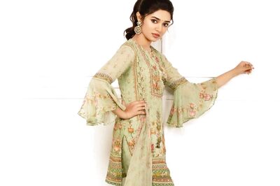 Krithi Shetty in Floral Print Anarkali Suit