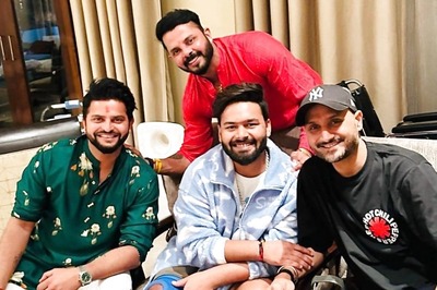 Ahead of IPL 2023 Rishabh Pant Gets Surprise Visit From Suresh Raina, Harbhajan Singh and Sreesanth