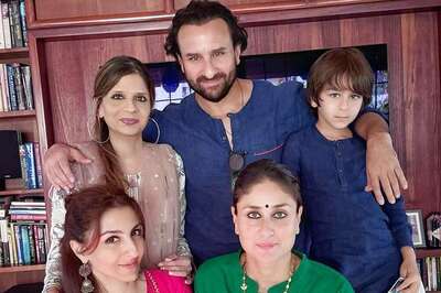 Saif Ali Khan, Taimur Twin In Blue Kurta; Kareena Kapoor Poses With Soha Ali Khan In Viral Eid Pictures