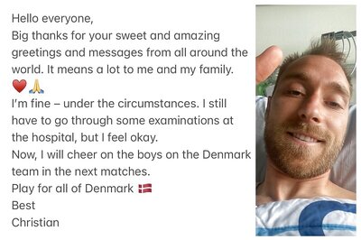 Euro 2020: Denmark's Christian Eriksen Says 'I'm fine' From Hospital