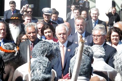Aborigines Outside Australia's Parliament Protest Violence