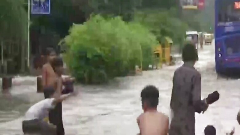 WATCH: After Heavy Downpour, Children Seen Swimming, Playing on Flooded Delhi Streets