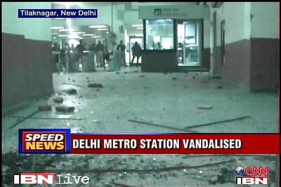 Delhi Metro station ransacked, 2 arrested