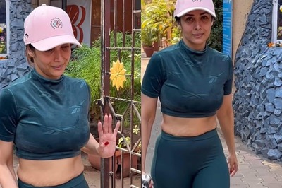 Malaika Arora Flaunts Her Curves In Blue Velvet Athleisure As She Gets Papped Outside The Gym; Watch
