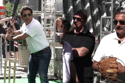 Watch: Sachin Tendulkar Flexes His Baseball Skills as Ravi Shastri Turns Pitcher in New York