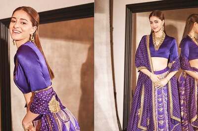 Ananya Panday's Purple And Golden-Hued Lehenga Is Every Bit Dreamy