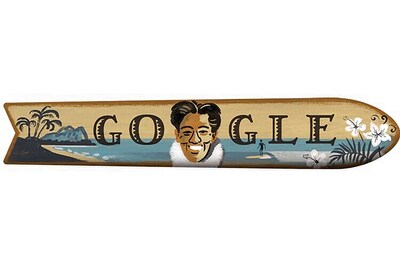 Duke Kahanamoku's 125th birthday: Google doodles legendary Hawaiian who brought surfing to the world