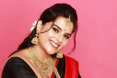 Kavya Kalyanram Looks Timeless In Black Kanjeevaram Saree