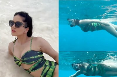Sunny Leone Slips Into a Sexy Neon Green Bikini As She Goes For A Snorkelling In Maldives; Watch
