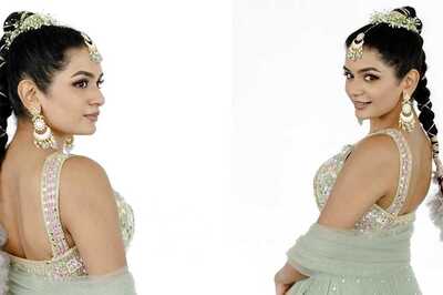 Aditi Shankar’s Latest Pictures In Mint Green Lehenga Viral On Social Media